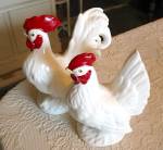 Click here to enlarge image and see more about item roosters1116: Artist Made Vintage Rooster & Hen