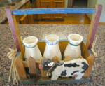 Click to view larger image of Santa Ana Milk Bottles w/Basket (Image4)