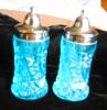 Click to view larger image of Vintage Blue Glass Shakers (Image2)