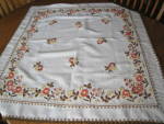 Click here to enlarge image and see more about item tablecloth1012: Embroidered Linen Tablecloth 