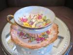 Click here to enlarge image and see more about item teacup0220: Lustre Flower Cutout Teacup