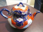 Click here to enlarge image and see more about item teapot0218: Vintage Porcelain Teapot 