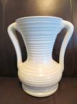 Click here to enlarge image and see more about item vintagevase0819: Large Vintage Satin White Vase
