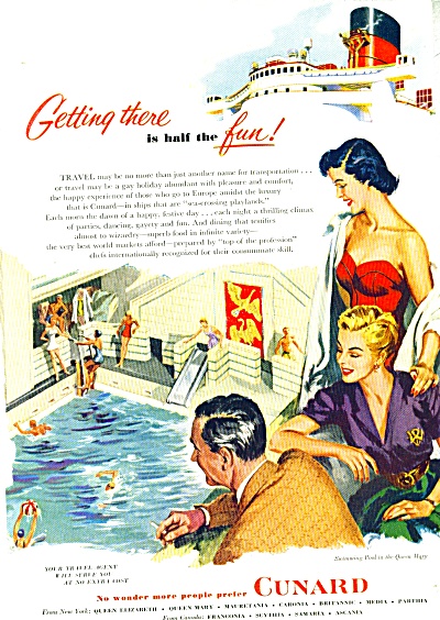 Cunard Ship Lines Ad 1952