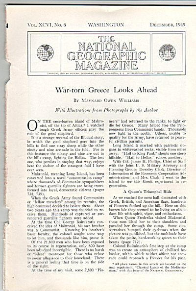 War Torn Greece Looks Ahead - 1949 Story
