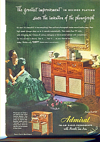 Admiral Radio-phonograph Ad 1947