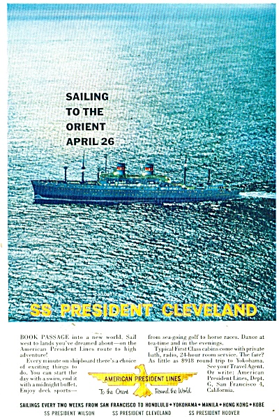 American President Lines Ad 1959