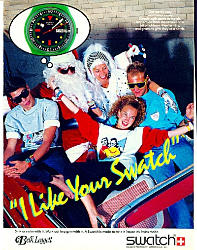 Swatch Belk Leggett Ad - November 1986