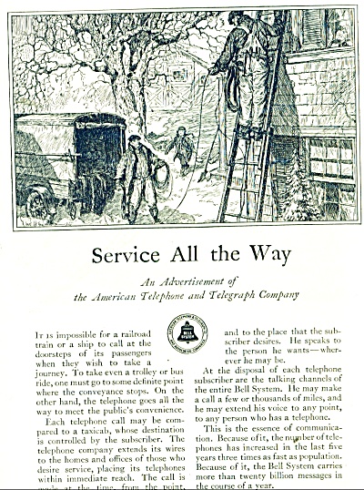 1927 At&t Bell Telephone Ad David Hendrickson