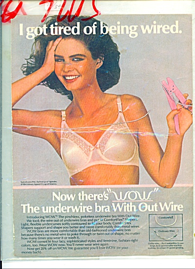 1984 Wow The Underwire Bra Ad Model