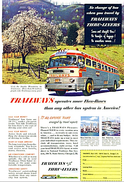 1952 - Trailways Lines Ad