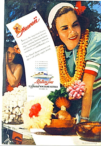 1972 - Matson Line To Hawaii Ad