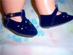Click to view larger image of New BLUE SUEDE Doll SHOES 3 1/8 inc fit American Girl (Image2)