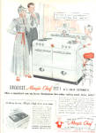 Click here to enlarge image and see more about item K021303M: 1948 Magic Chef Mom Dad Little Girl Ad