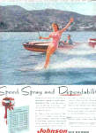 Click here to enlarge image and see more about item K031003M: 1956 Johnson Sea-Horses Lady Sking Ad