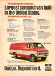 Click here to enlarge image and see more about item MH6410: Dodge Compact van ad 1972