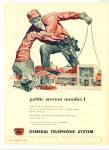 Click here to enlarge image and see more about item R3030: 1956 General Telephone LINEMAN Public SERVANT