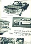 Click here to enlarge image and see more about item Z11036: 1960 -  Chrysler Corporation cars ad