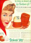 Click here to enlarge image and see more about item Z1748: Schick "20" electric shaver ad 1953