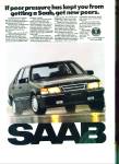 Click here to enlarge image and see more about item Z2500: Saab automobile ad 1986
