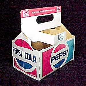 Pepsi Cola 6 Cnt 12 Oz Soda Pop Bottle Cardboard Carton Advertising