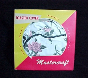 Toaster Cover Walgreens Mastercraft 1940s Vintage Vinyl White W/ Pink