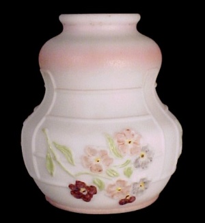 Consolidated Glass Bell Light Shade Pink Blue Floral Antique