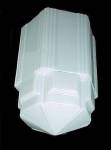 Click to view larger image of Art Deco Milk Glass Light Shade 6 X 16.5 SkyScraper Pendant (Image2)
