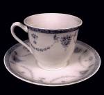 Click to view larger image of Johnson Brothers The Villiers Blue Demitasse Cup & Saucer (Image2)