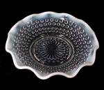 Click here to enlarge image and see more about item 61264: Anchor Hocking Glass Moonstone 5 1/2 in Ruffled Fruit Bowl