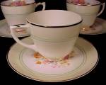 Click to view larger image of 3 Pope-Gosser China Demitasse Cup & Saucer Floral Bouquet (Image6)