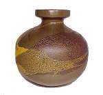 Click to view larger image of Royal Haeger Pottery Earth Graphic Wrap Vase Olive Green Mid Century (Image2)