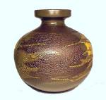 Click to view larger image of Royal Haeger Pottery Earth Graphic Wrap Vase Olive Green Mid Century (Image4)