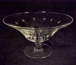Click here to enlarge image and see more about item 83097: Vintage Paden City Depression Glass Compote Etched Stars