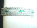Vintage 1920s Filigree Silver& Green Bracelet
