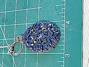 Vintage Lapis Lazuli Carved Necklace