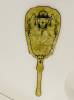 Click here to enlarge image and see more about item V1920HHM: C 1920’s LARGE COLORFUL HAND,HELD MIRROR WITH DESIGN