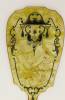 Click to view larger image of C 1920s LARGE COLORFUL HAND,HELD MIRROR WITH DESIGN (Image2)
