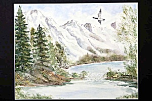 Goose With Snowy Mountain Background