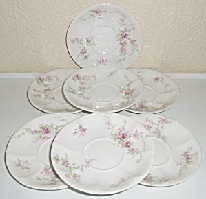 Theodore Haviland China Floral Decorated Set/7 Saucers! (Image1)