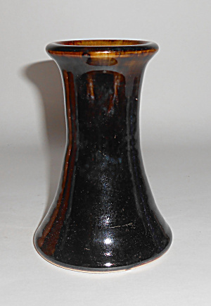 Bruning Studio Pottery Black/brown Carnation Vase Mint