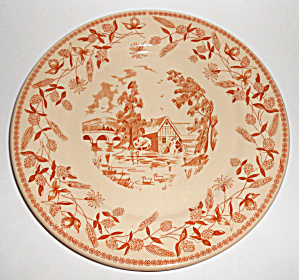Wallace Restaurant China Brown Ye Olde Mill Chop Plate! (Image1)