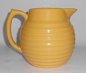 Bauer Pottery Ring Ware Yellow2 Qt Pitcher!  (Image1)