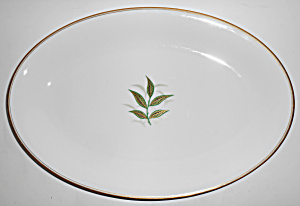 Noritake China Porcelain Greenbay Leaves W/gold Platter