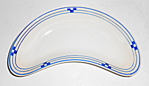 Edwin Knowles China Cobalt Deco Checker Bone Plate (Image1)