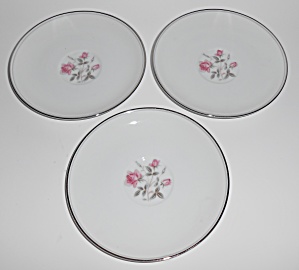 Noritake Porcelain China 5516 Pink Roses Platinum Set/3