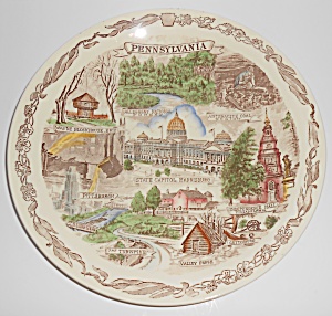 Vernon Kilns Pottery Pennsylvania Commemorative Plate