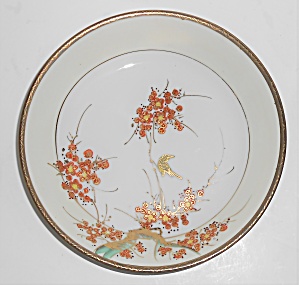 Kutani China Porcelain Gold Floral W/bird Soup Bowl
