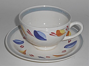 Vernon Kilns Pottery Hand Decorated Susan Cup & Saucer  (Image1)