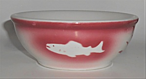 Jackson China Restaurant Red Airbrushed Fish Cereal Bow